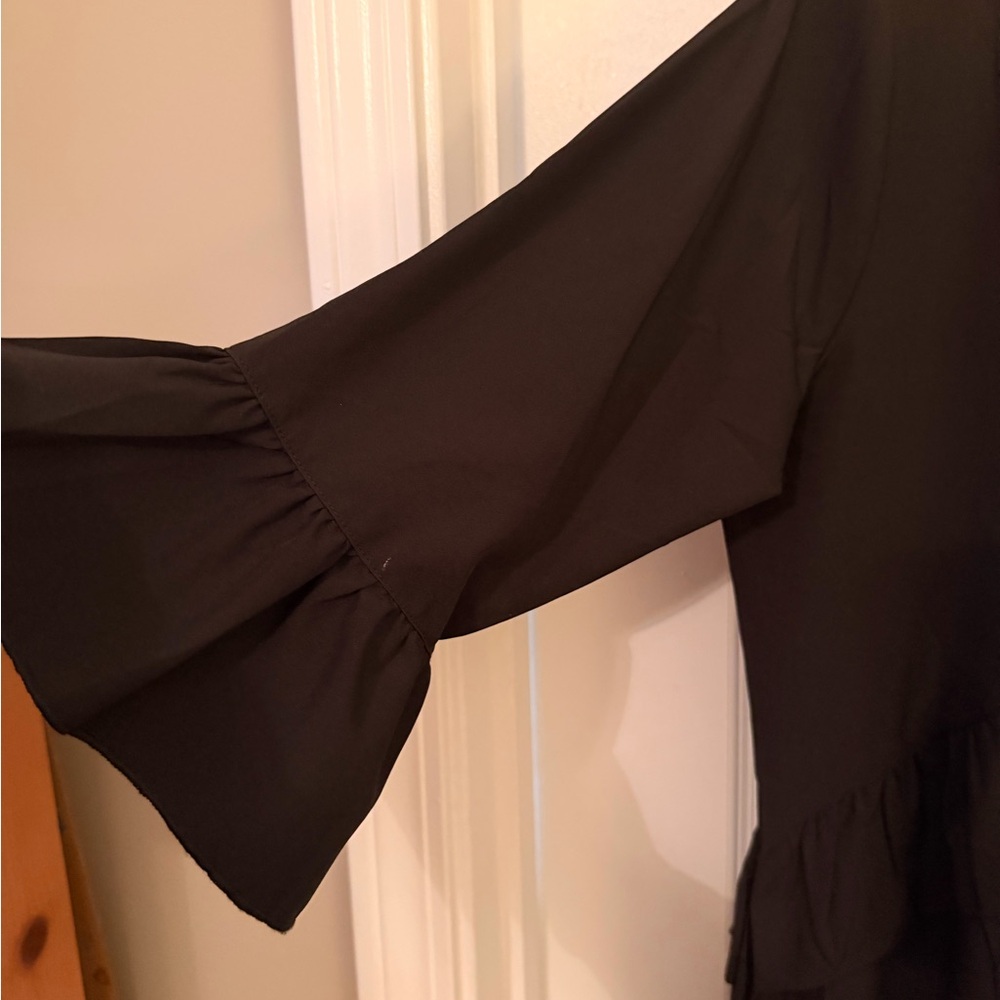 Amazon Black Ruffle Mini Dress - Picture 2 of 3